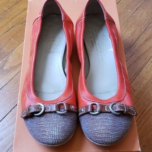 LAST CALL! AGL Brown/Orange Cap Toe Ballet Flat
